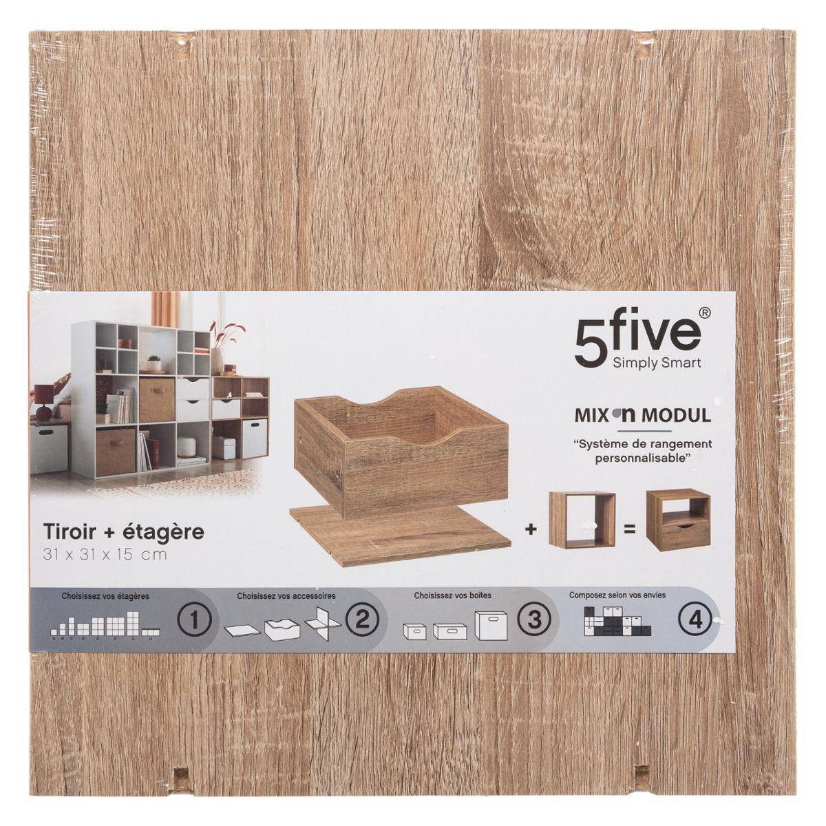 5five - cassetto e ripiano effetto rovere naturale mix n modul 31 cm