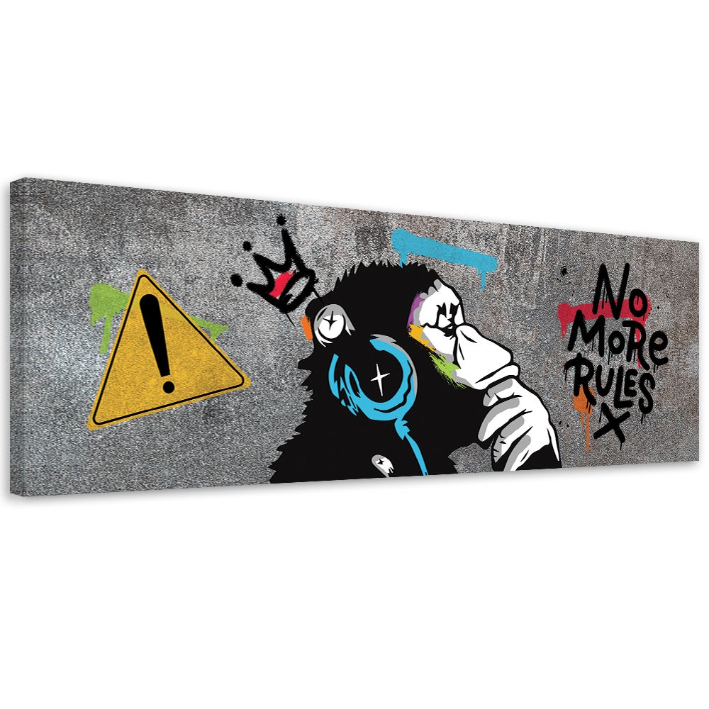 Obraz na płótnie, Banksy DJ Małpa 150x50