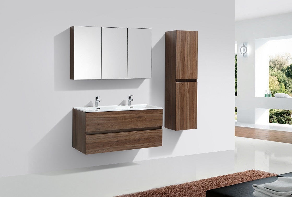 Meuble salle de bain design double vasque SIENA largeur 120 cm noyer - 7