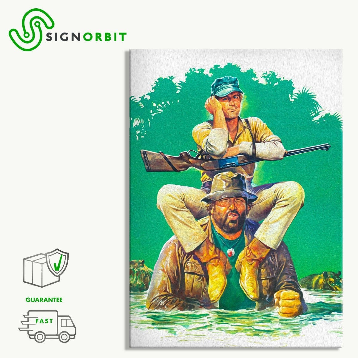 Poster Bud Spencer E Terence Hill 35x50 Cm - Stampa Vintage Bianco E Nero, Con Calamita Omaggio - Foto 7