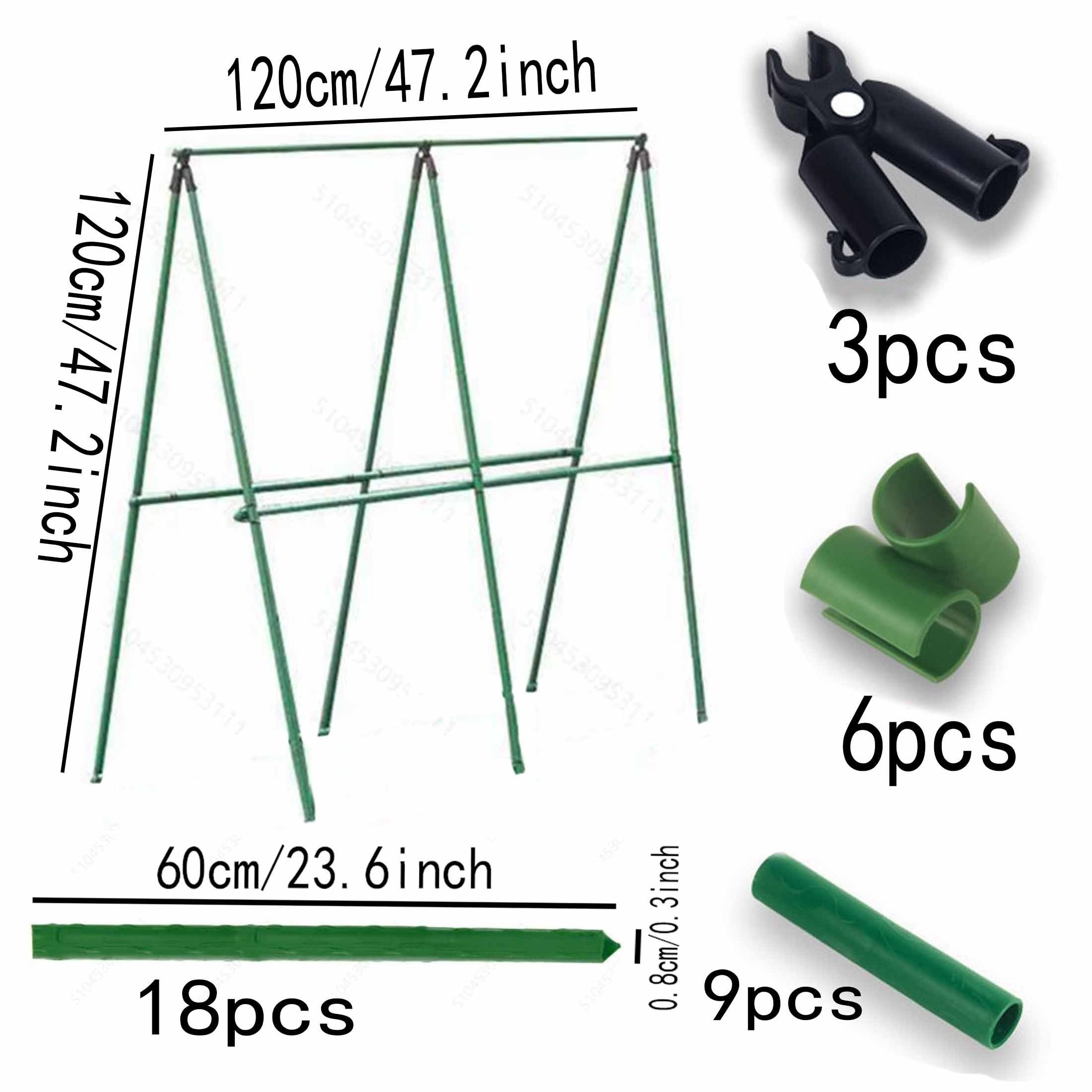 Ensemble de 36 supports d'escalade, piquets de jardin en tube d'acier plastifié, piquets de support pour plantes, adaptés aux plantes grimpantes - 3