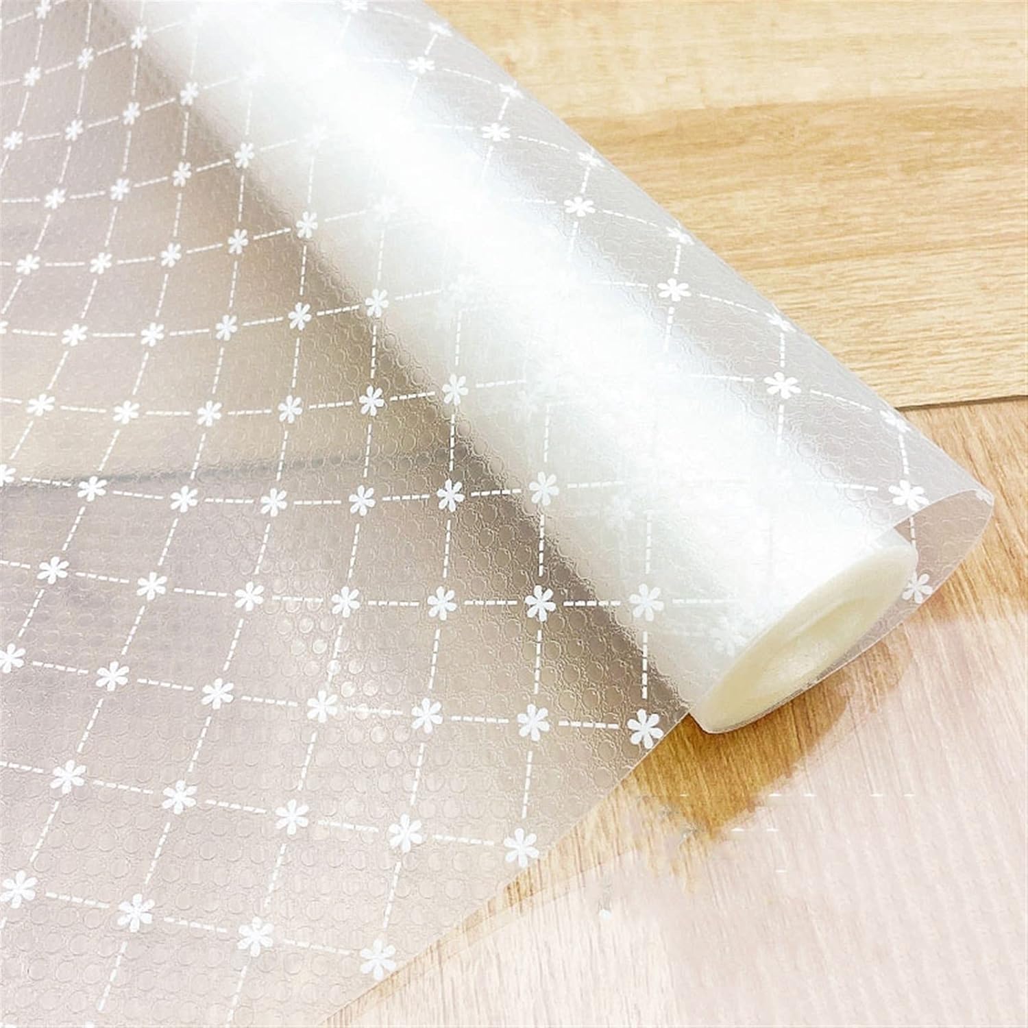 Tapis Antidérapant Pour étagères/tiroirs - 5 M X 50 Cm - Transparent Motif Diamant - Neuf