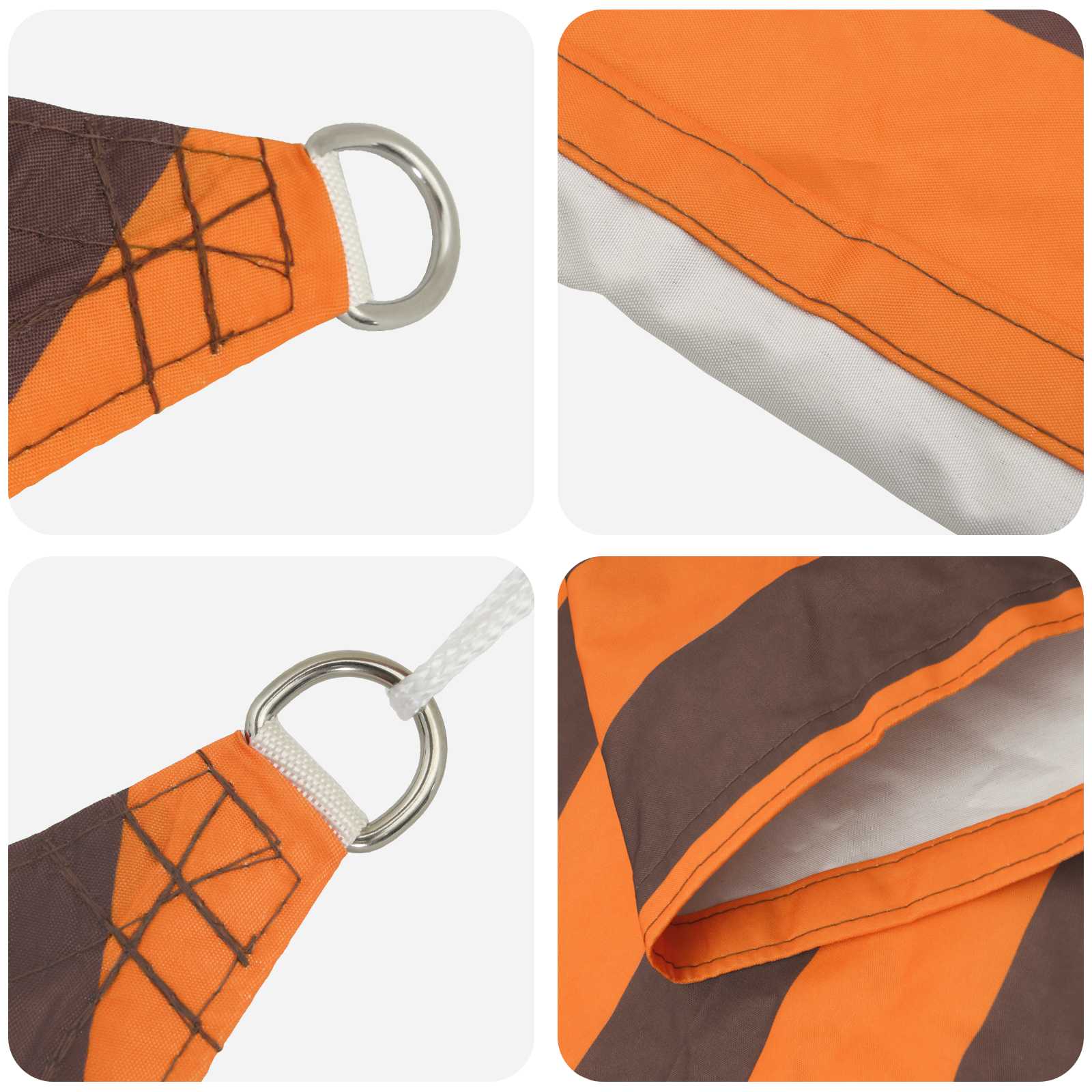 Voile d'ombrage triangulaire 6 x 6 x 6 m en polyester Oxford 100 % - 4