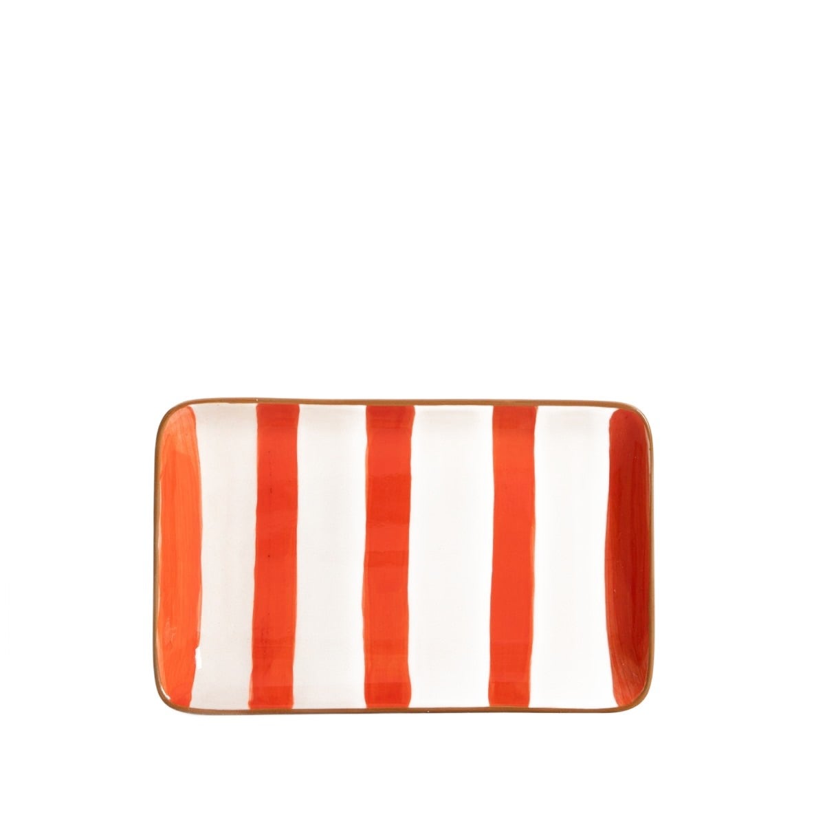Talerz TORRIT w pomarańczowe paski 19x12 cm HOMLA