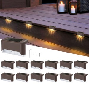 Luci Solari Per Esterni, [confezione Da 12] Luci Solari A LED Per Scale Da Giardino Luci Impermeabili Per Gradini Per Recinzioni Terrazze Pareti 98812006