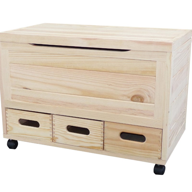 Skrzynia drewniana o wymiarach 70x51x40 cm i pojemności 60L