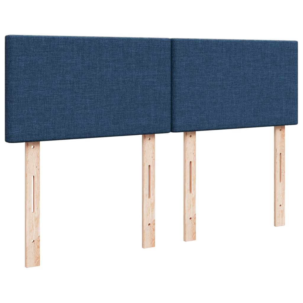 Sommier à lattes de lit avec matelas Bleu 160x200 cm Tissu — COMFORTXL - 7