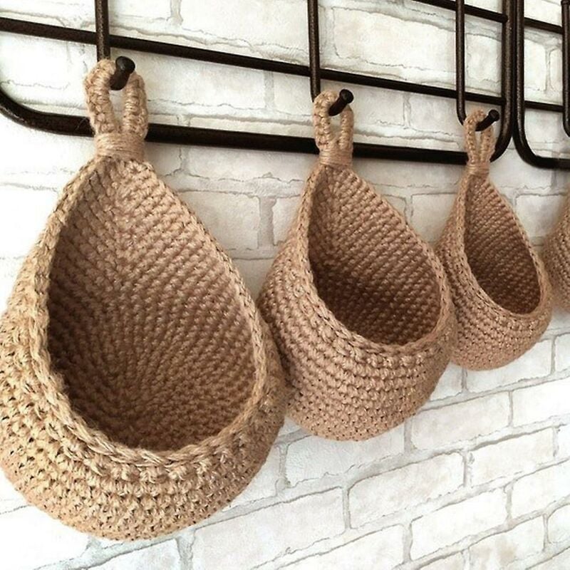 6 pcs panier suspendu tenture murale panier de fruits et légumes stockage organisateur de cuisine - 3