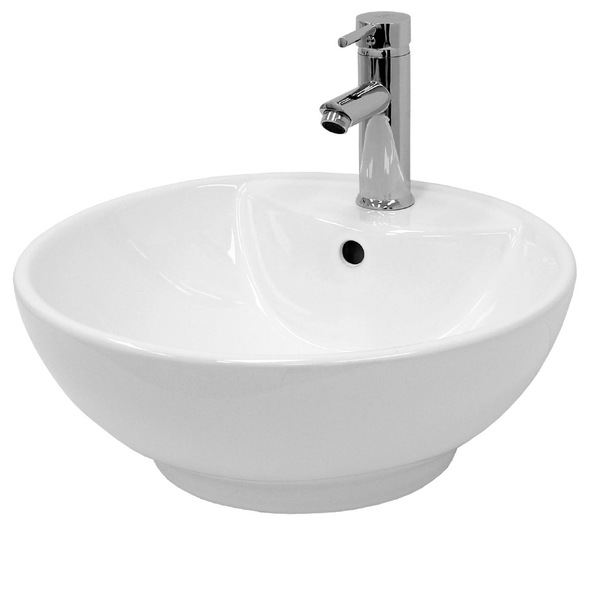 ECD Germany Design umywalka umywalka Ø 455 x 185 mm ceramiczna okragla biala - umywalka nablatowa umywalka nablatowa umywalka nablatowa umywalka
