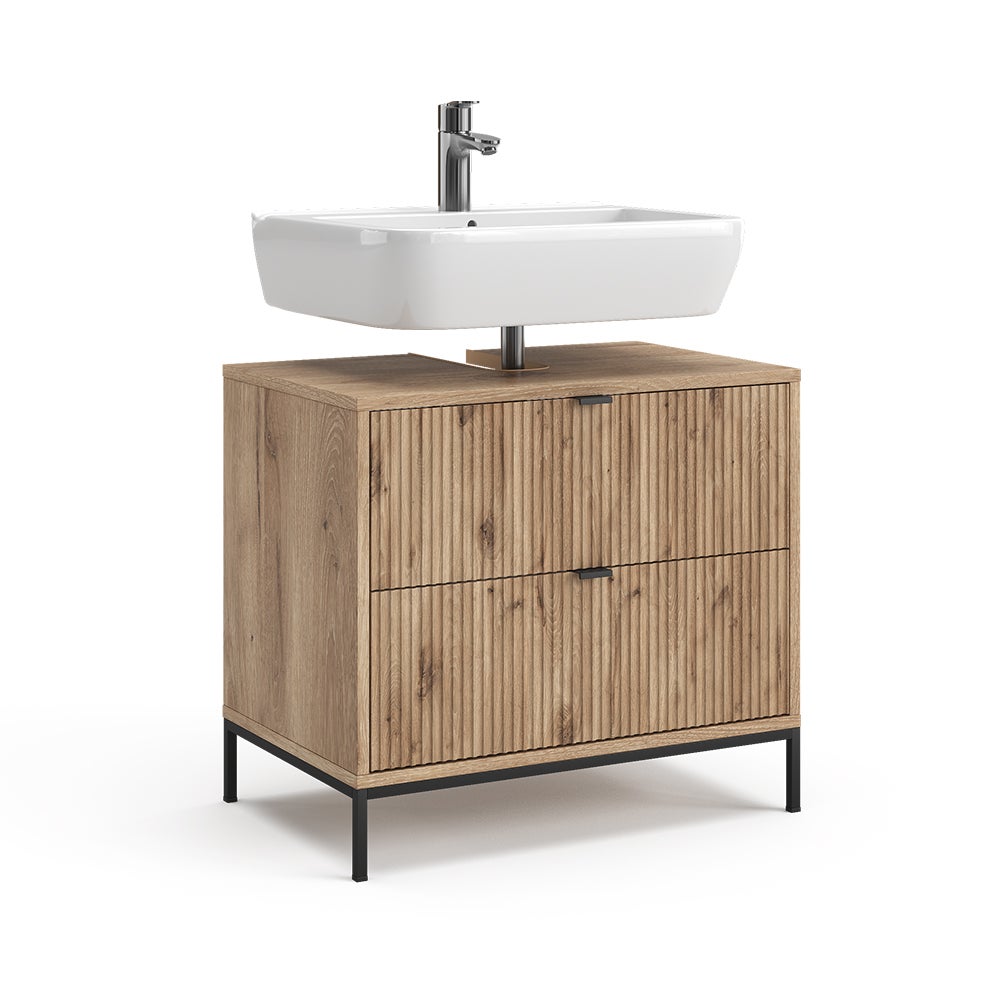 Vicco Mueble bajo lavabo Eliza, Roble vikingo, 70 x 63 cm Con 2 cajones extraíbles - 6