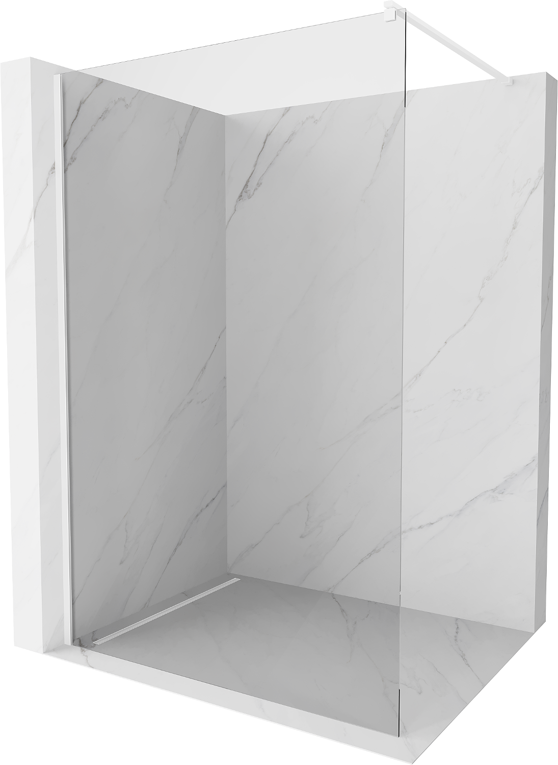Mexen Kioto ścianka prysznicowa Walk-in 145 x 200 cm, transparent 8 mm, biała - 800-145-101-20-00