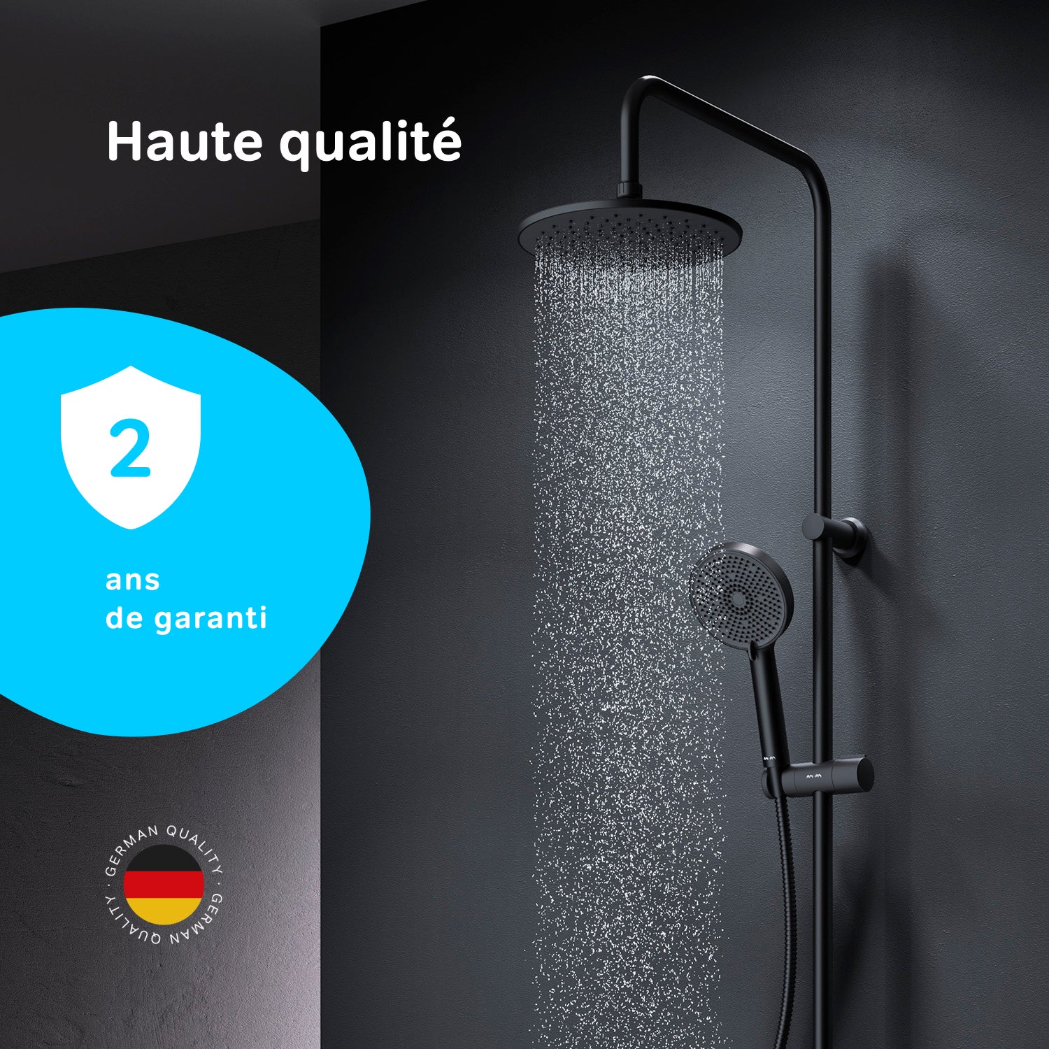 Colonne de douche et bain baignoire sans robinetterie Noir Play F078Y022 AM.PM - 3