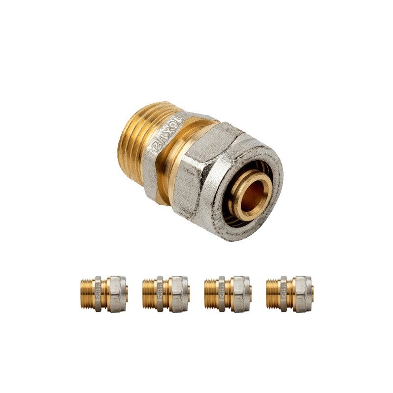 Pack De 5 Codos Hembra 1/2 Para Tubo Multicapa 16mm - Para Fontanería, Con Prensadora - Color Gris, Anillo Anti-electrólisis