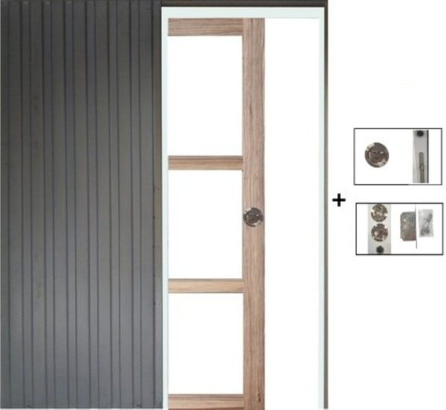 Porte Coulissante Frake Vitrage Transparent H204 X L83, Galandage Gd ...