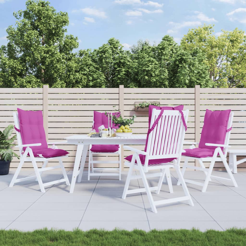 Poduszki na krzesła z wysokim oparciem, 4 szt., różowe, tkanina vidaXL