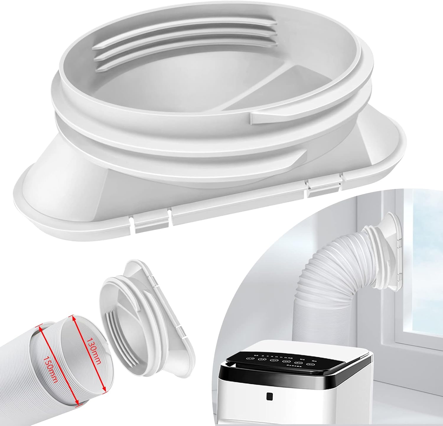Interface de tuyau d'évacuation de climatiseur,adaptateur de tuyau d'évacuation de climatiseur portableadaptateur de tuyau de fenêtre pour climatiseur - 7