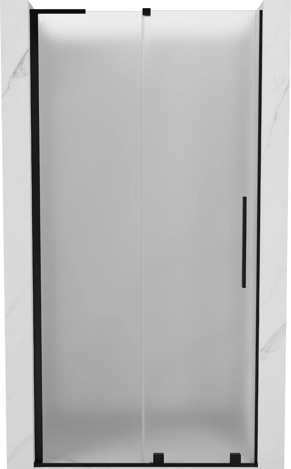 Mexen Velar L drzwi prysznicowe rozsuwane 90 cm, szron, czarne - 871-090-003-31-70