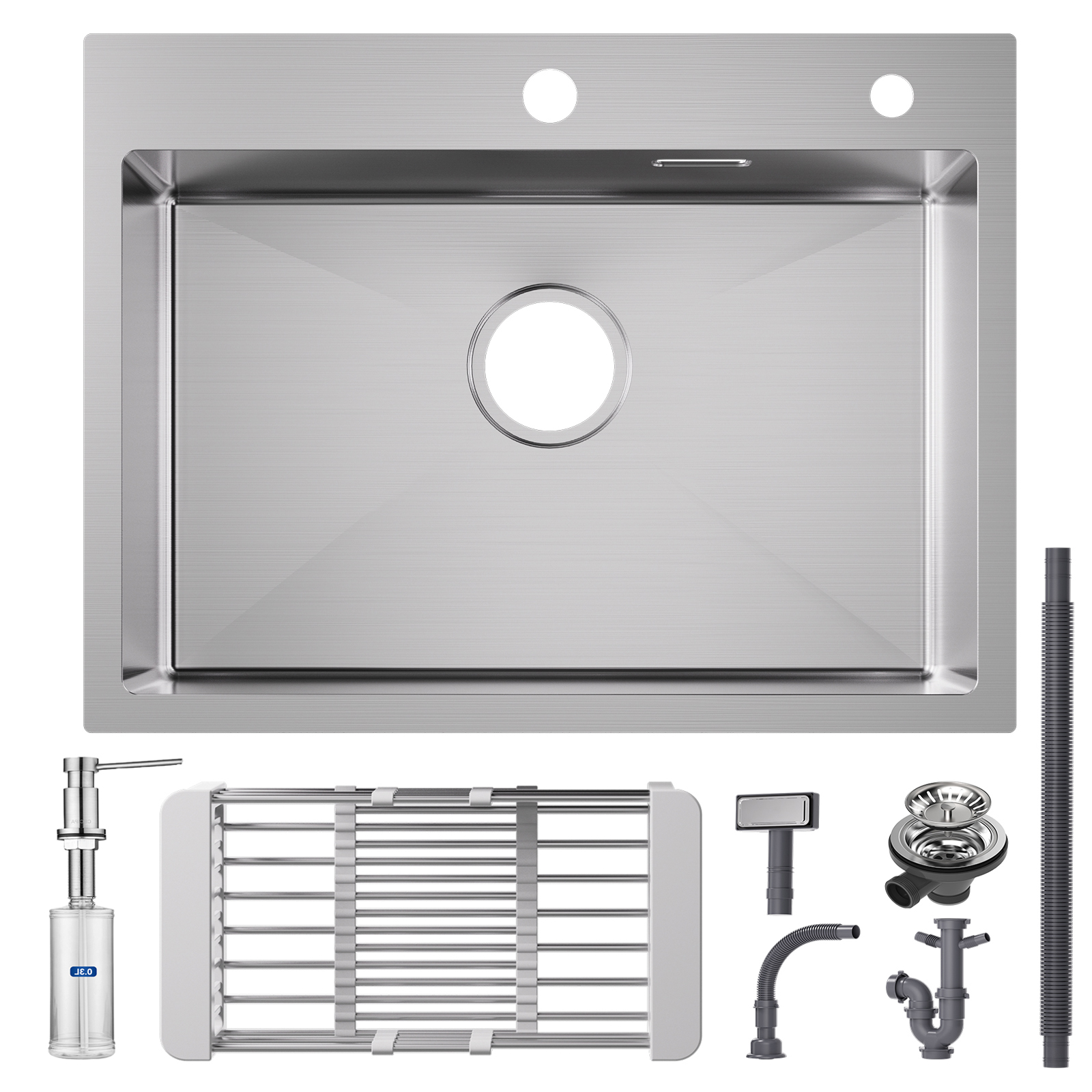 POPFLY Fregadero De Cocina De 20 X 16 Pulgadas, Fregadero De