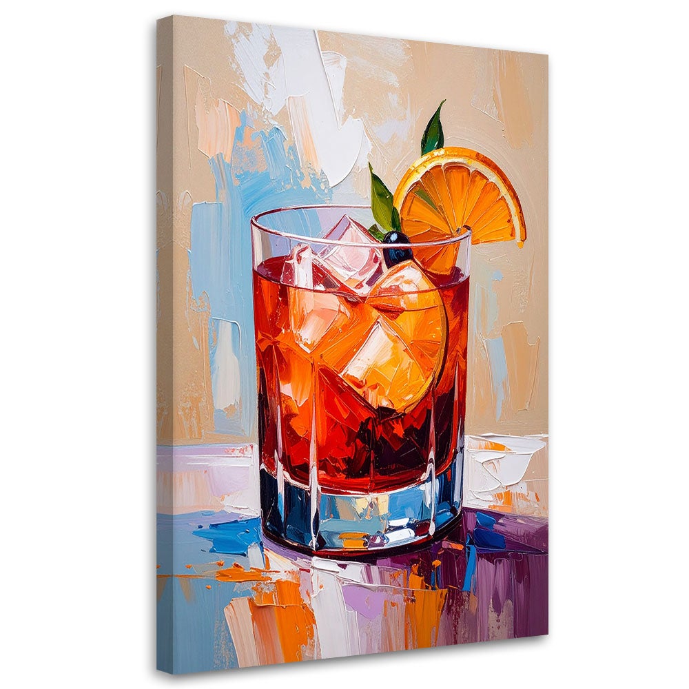 Obraz do kuchni baru jadalni, Negroni Coctail Drink 80x120
