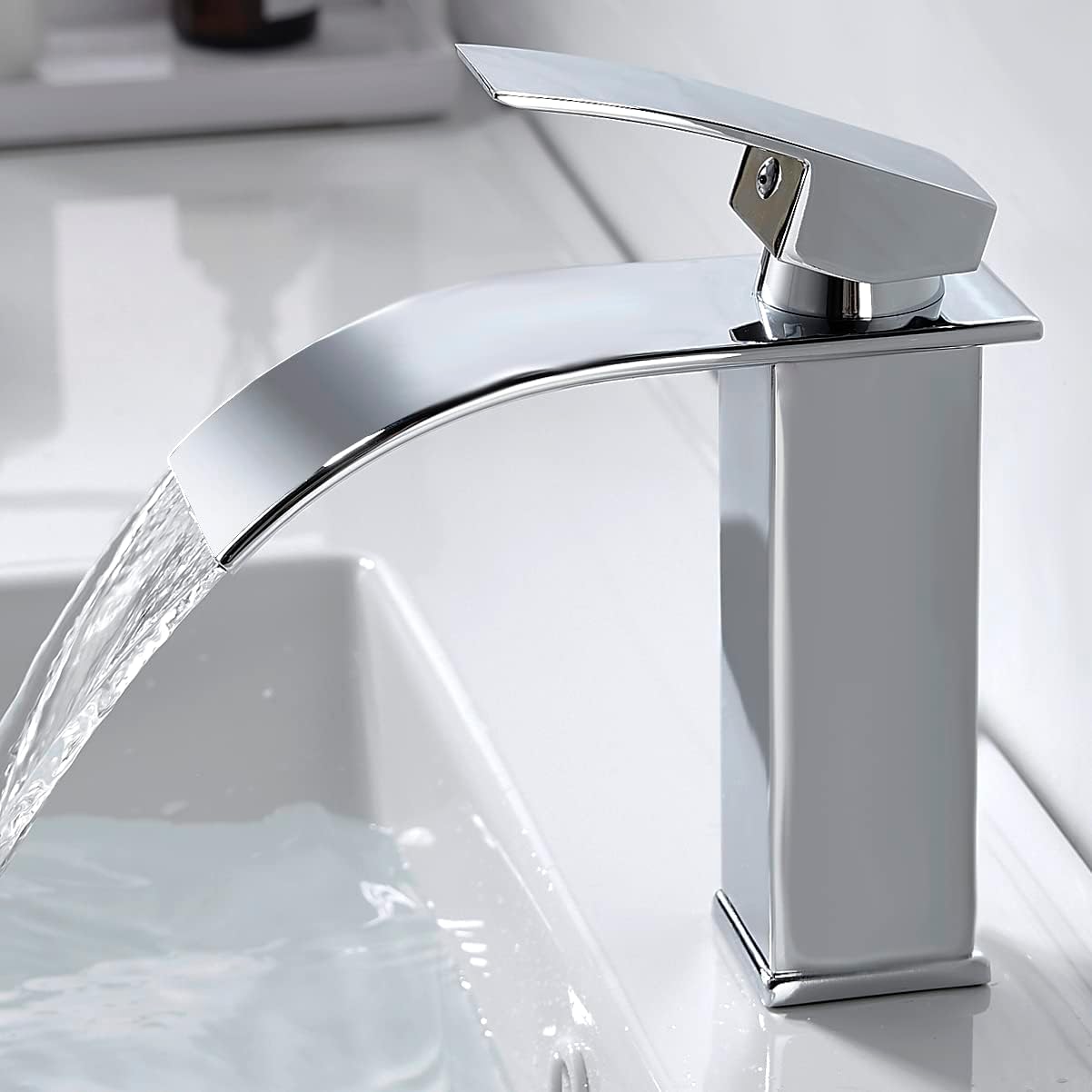 Moderne Robinet Salle de Bain Cascade, Mitigeur en Laiton, Eau Chaude et Froide Disponible, Robinetterie Chromé G 3/8 | Leroy Merlin
