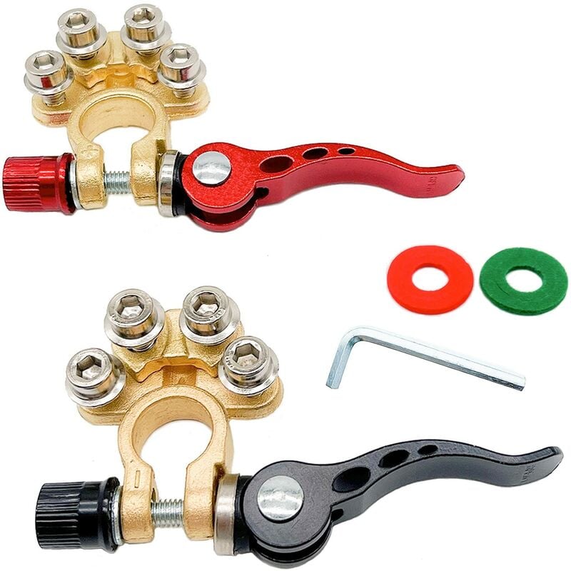 Connettori A Morsetto Per Terminali Della Batteria Terminale Negativo Positivo A Sgancio Rapido A 4 Vie Per Scollegare Il Terminale Della Batteria Dell'auto - Foto 2