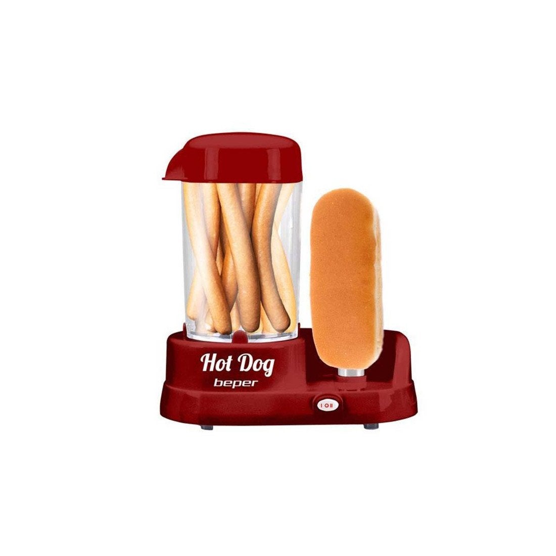 BEPER P101CUD501 Parowar do hot dogów, 350 W, ABS, czerwony