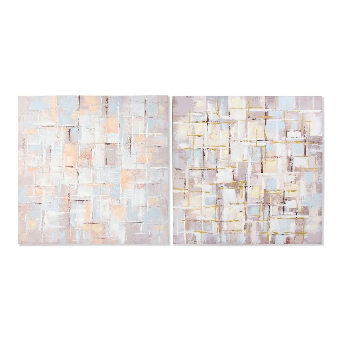 Cuadro dkd home decor squares abstracto 100 x 3 x 100 cm moderno (2 unidades) 8424001796571 s3013615 dkd home decor