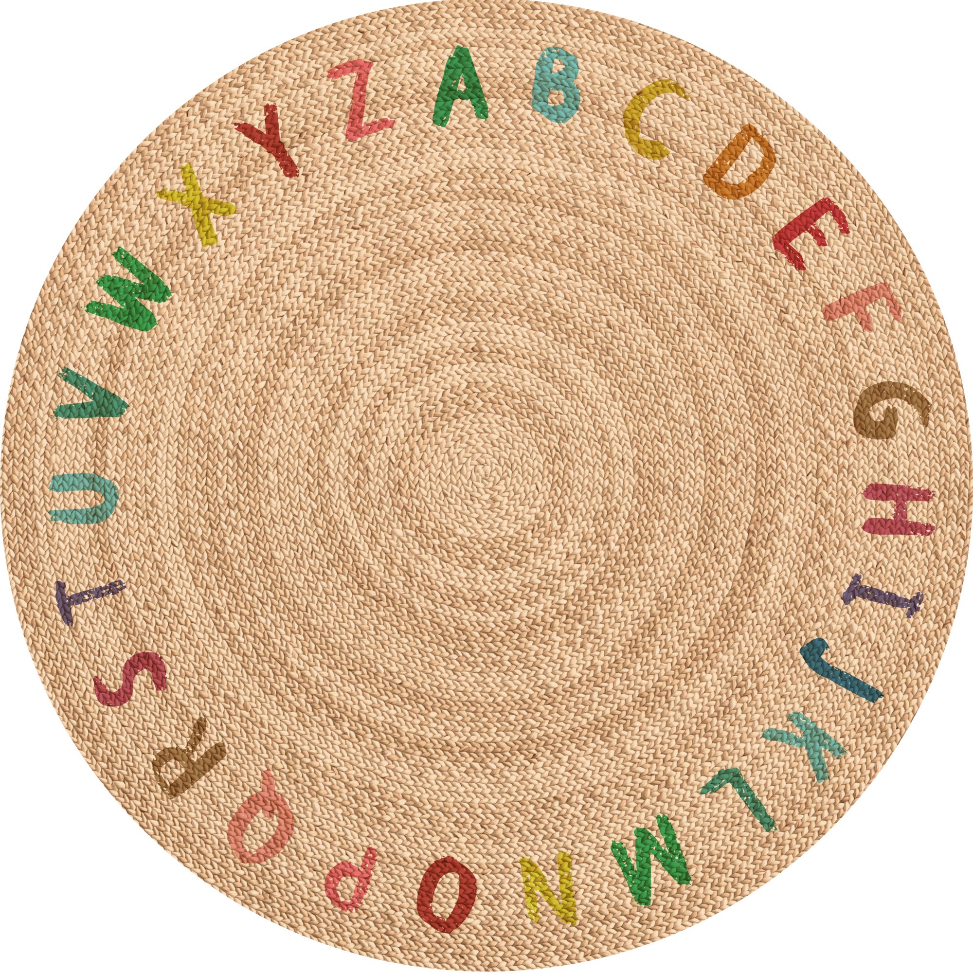 Dziecięcy dywan winylowy ABC Colours [średnica] 180 cm - Antypoślizgowy PVC, winylowy do pokoju dziecięcego, trudnopalny i zmywalny.