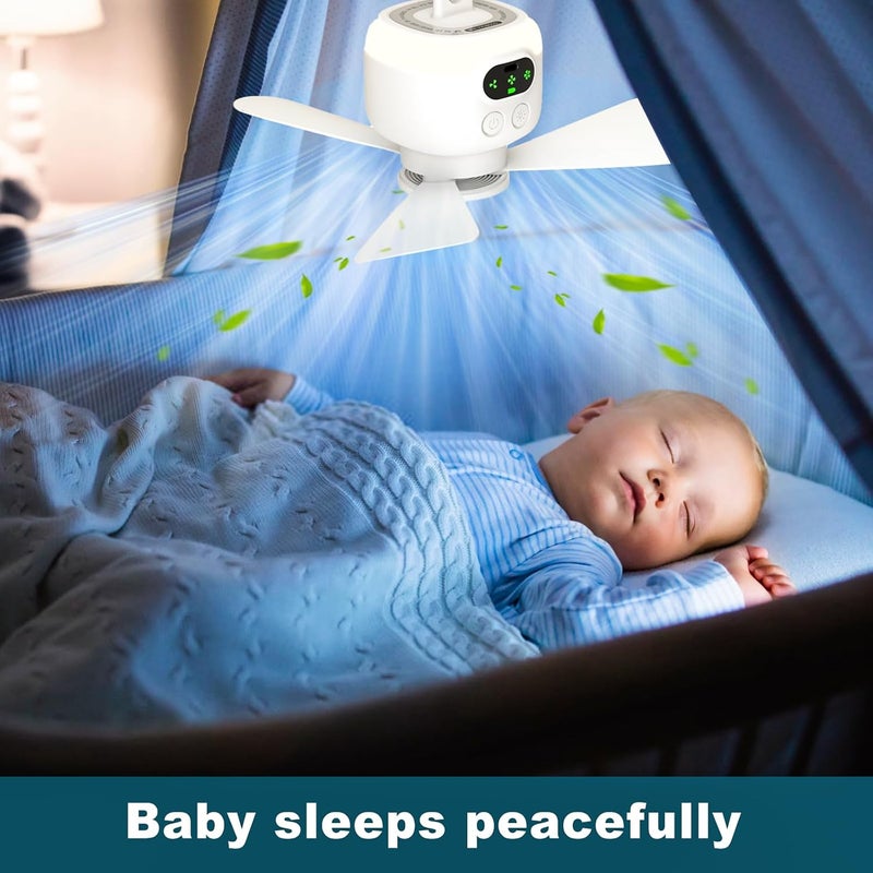 Przenośny wentylator z oświetleniem i hakiem, timerem i automatycznym wyłącznikiem, zdejmowanymi łopatkami, do montażu na dachu namiotu, w kamperze