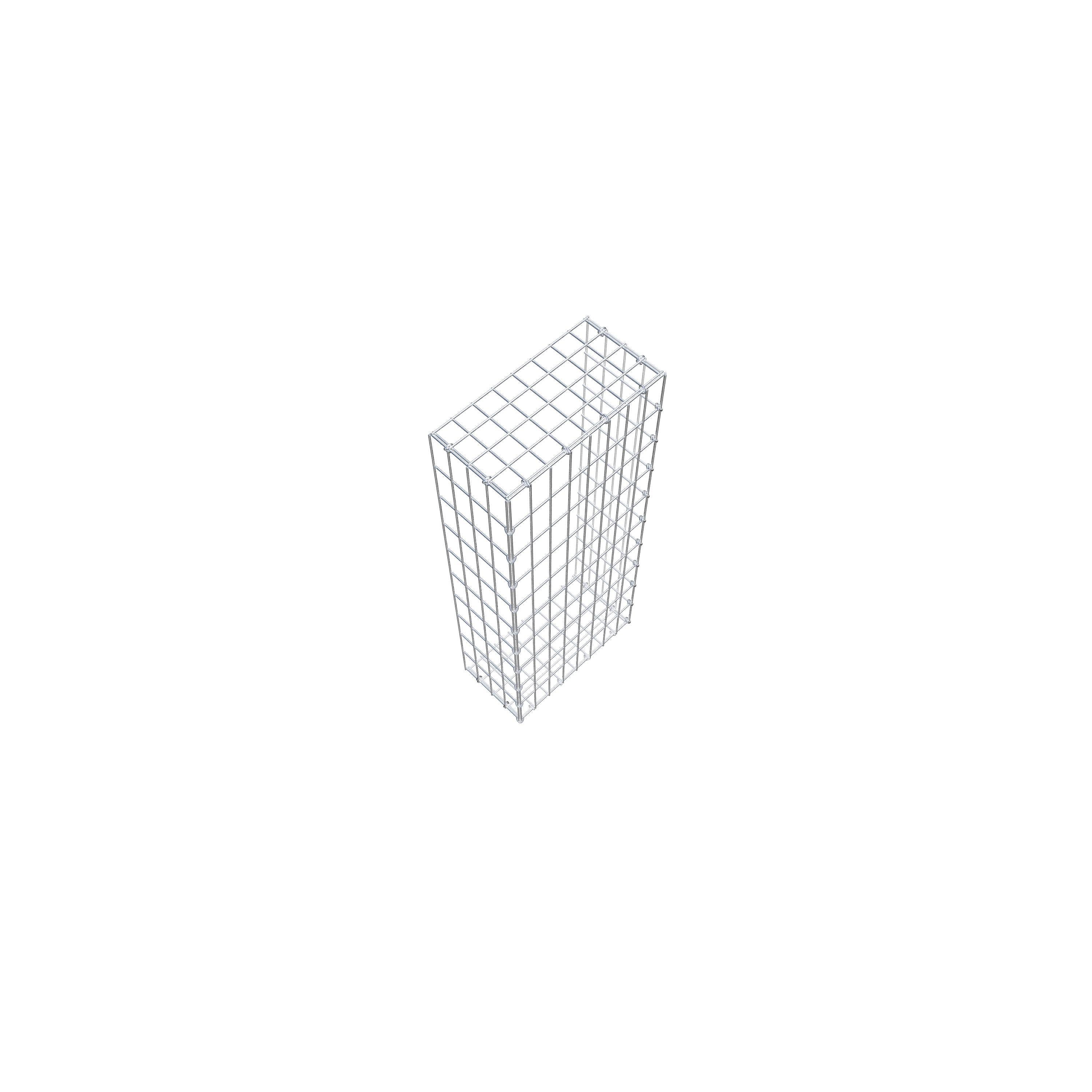 Gavión para alargar en acero galvanizado 100x20x40cm (LxAxP), malla 5 x 10cm, Anillo en C, sin rejilla frontal - 4