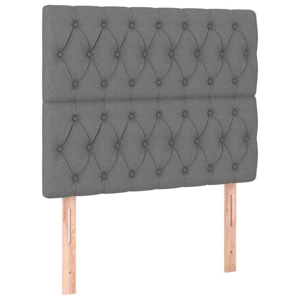 Cadre de lit sans matelas, tissu, gris foncé, pour la chambre, 120 × 200 cm - 8