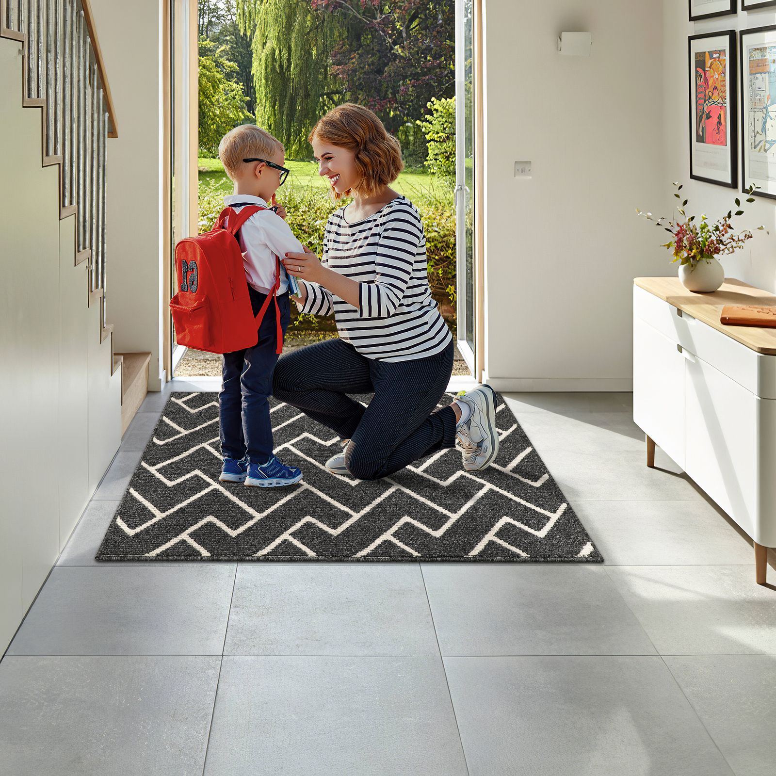 Tapis de Porte Intérieur,Tapis Avant Arrière en Antidérapant, Absorbant et Résistant à la Saleté, Paillasson d'entrée à l'intérieur, Tapis de Sol pour - 2