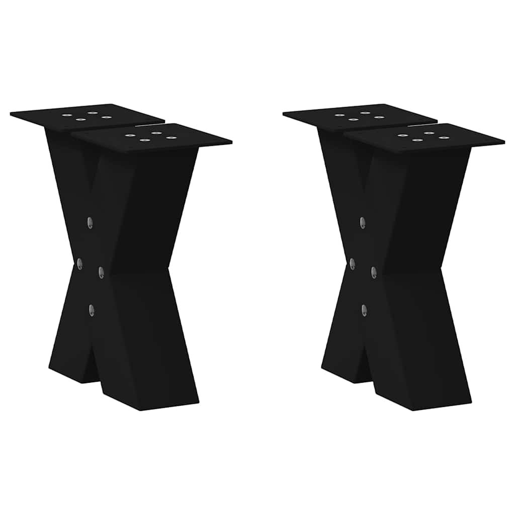 Nogi do stolika kawowego w kształcie litery X 2 szt. Czarne 30x(30-31) cm Stal vidaXL