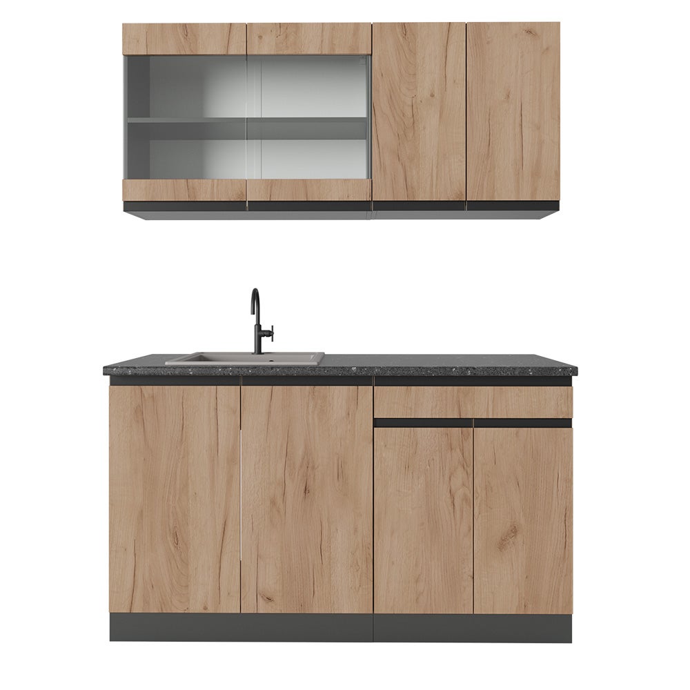 Vicco Panel przedni R-Line, Złoty dąb power/antracyt, 140 cm J-Shape