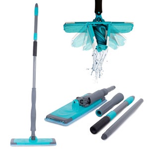 Serpillère Compacte 70 Cm - Pour Petits Espaces, Cuisine, Salle De Bain - Manche Inox - Chiffons Inclus