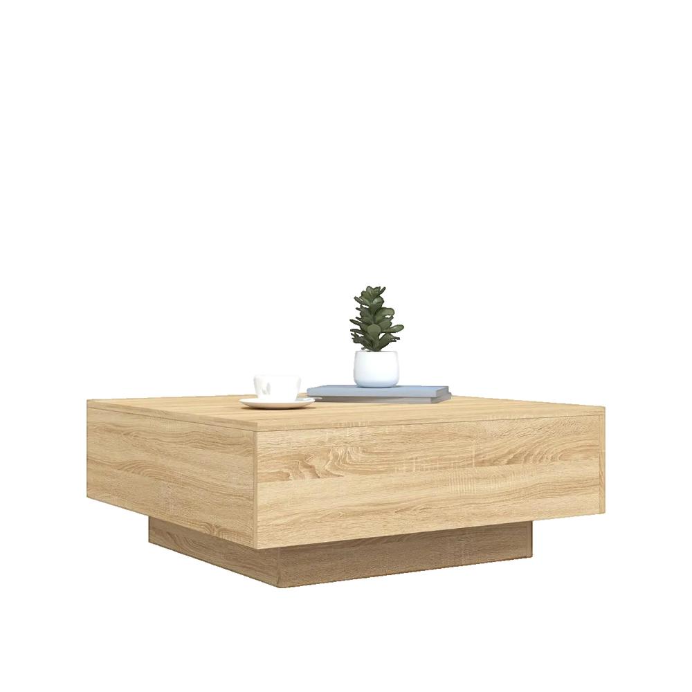 Vidaxl Mesa De Centro Madera De Ingeniería Roble Sonoma 80X80x31 Cm , Leroy Merlin