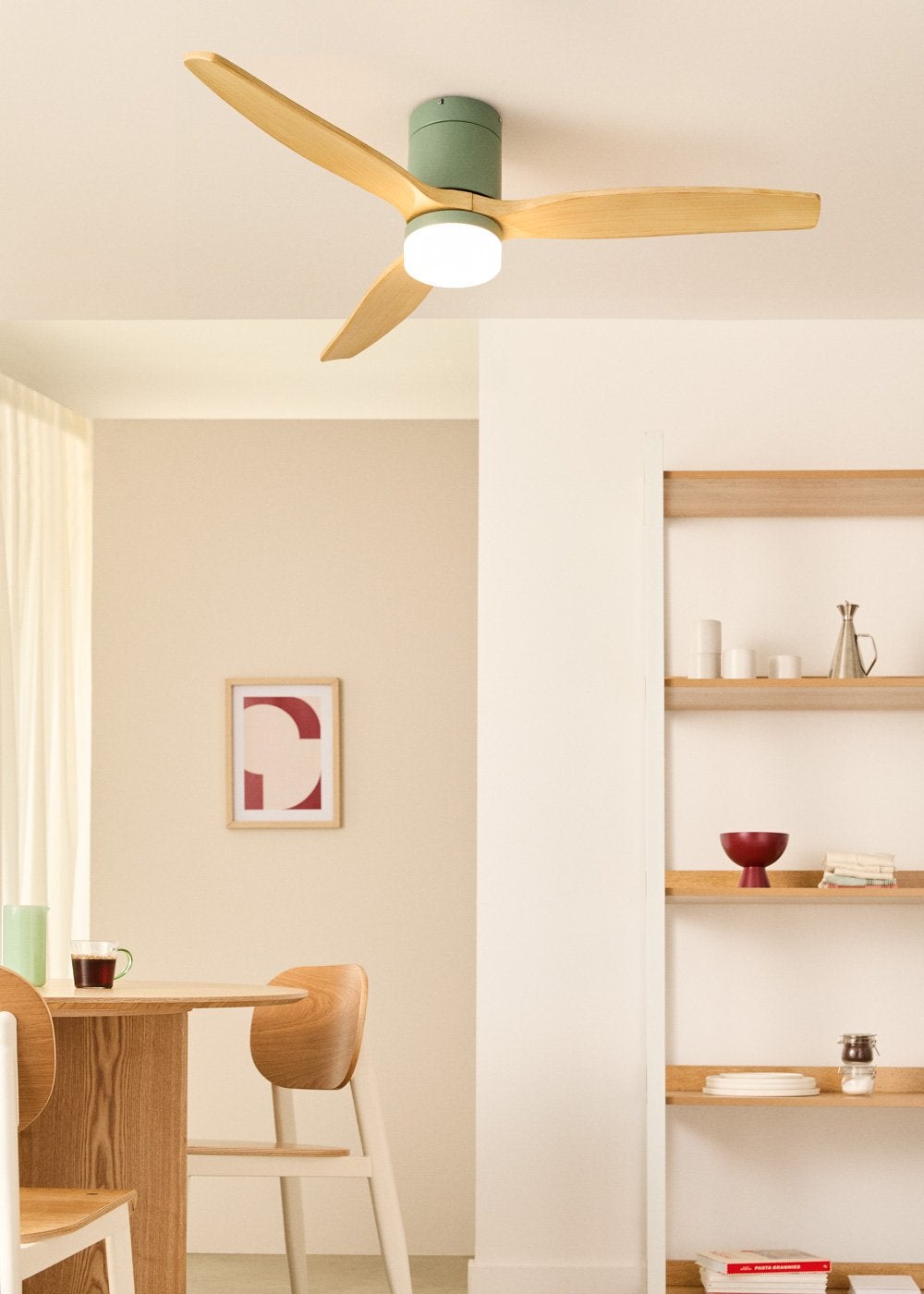 CREATE - WIND CALM M - Ventilateur de plafond silencieux 40W avec pales techniques en ABS Ø132cm avec eclaraige avec wifi - 2