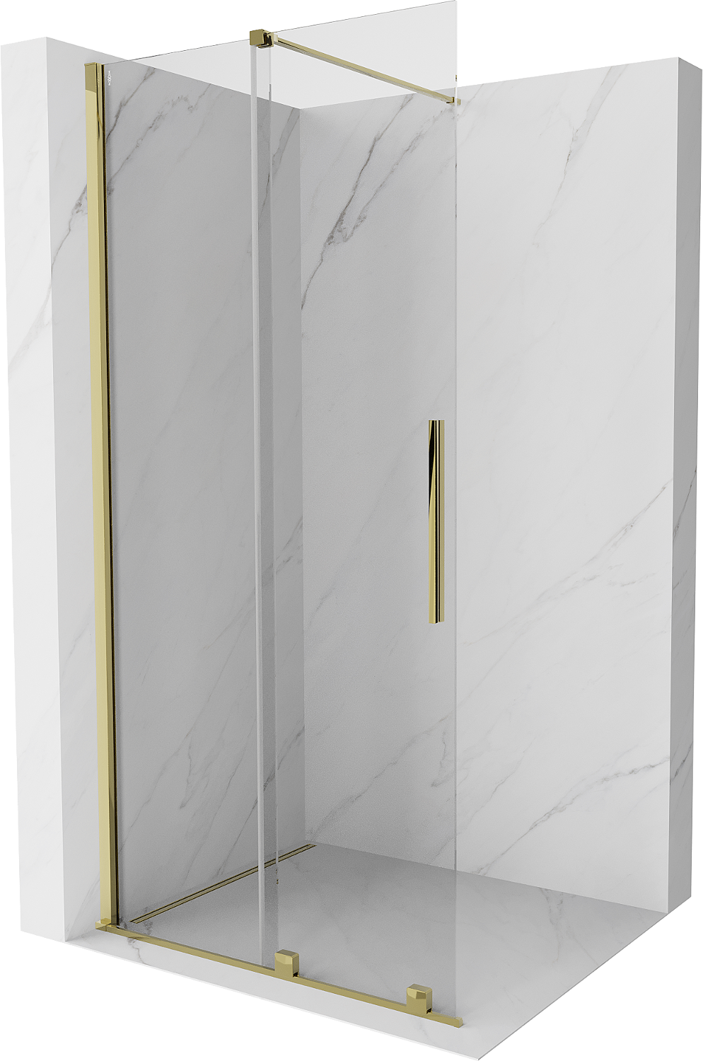 Mexen Velar ścianka prysznicowa rozsuwana Walk-in 70 x 200 cm, transparent 8 mm, złota - 871-070-000-03-50