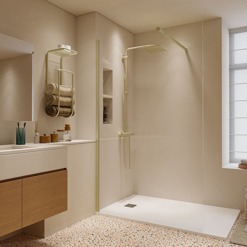 Ścianka prysznicowa do kabiny walk-in - Złoty - 140 x 200 cm - DAREN