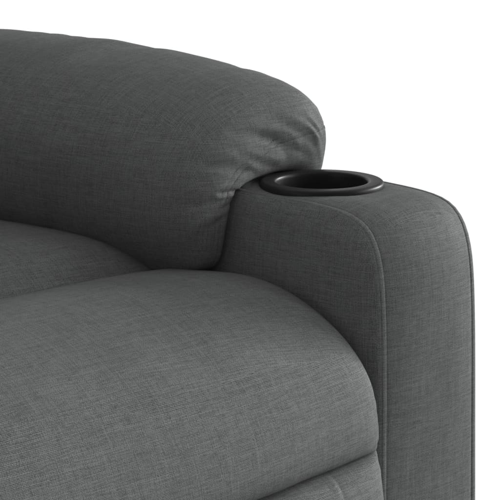 Fauteuil de Salon，Chaise，Fauteuil inclinable de massage gris foncé tissu - 9