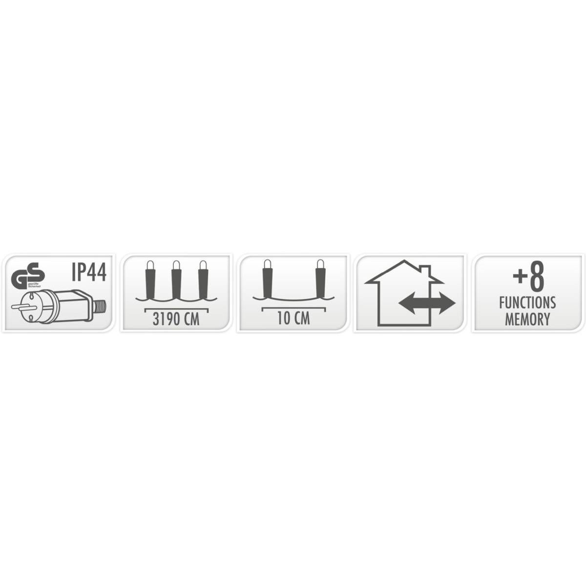 Oświetlenie dekoracyjne christmas-decoration Lampki Girlanda 320 LED multikolor 8 trybów IP44 - 4