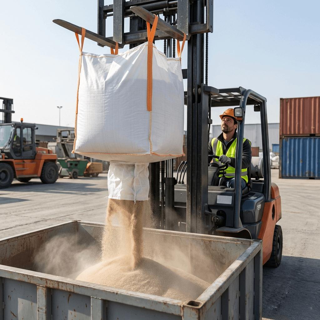 10x | Big Bag Goulotte de Vidange 1m3| 1500 KG | 90x90x110cm - 4