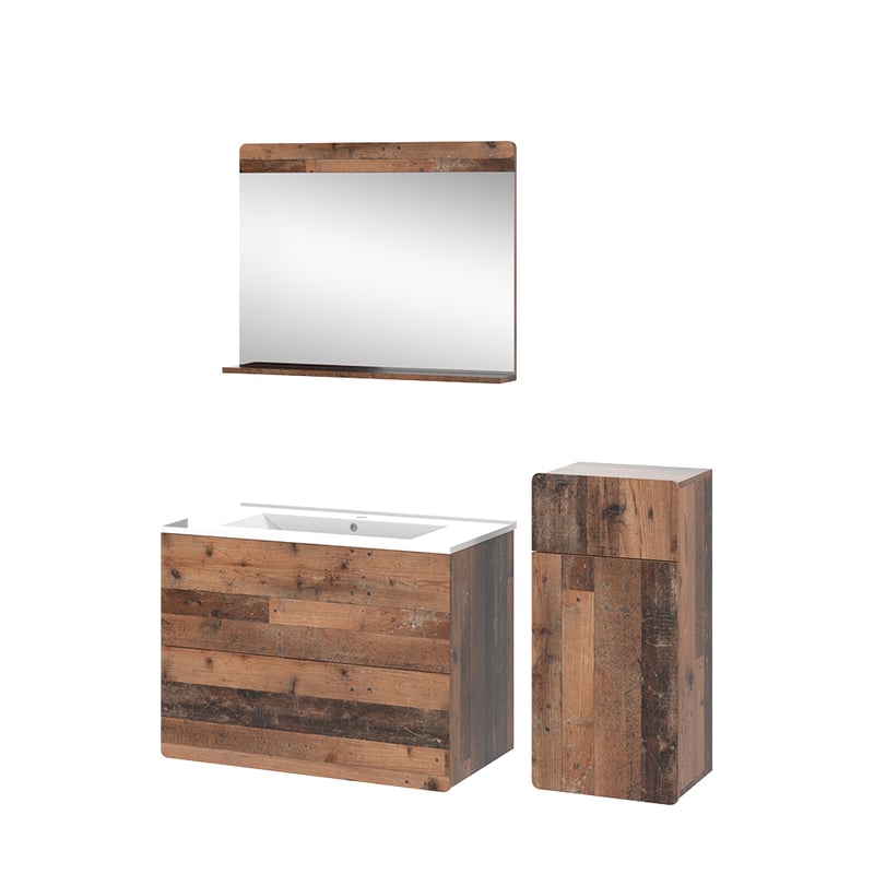 Vicco Zestaw mebli łazienkowych Izan, Oldstyle, 4 sztuki z jednostką midi