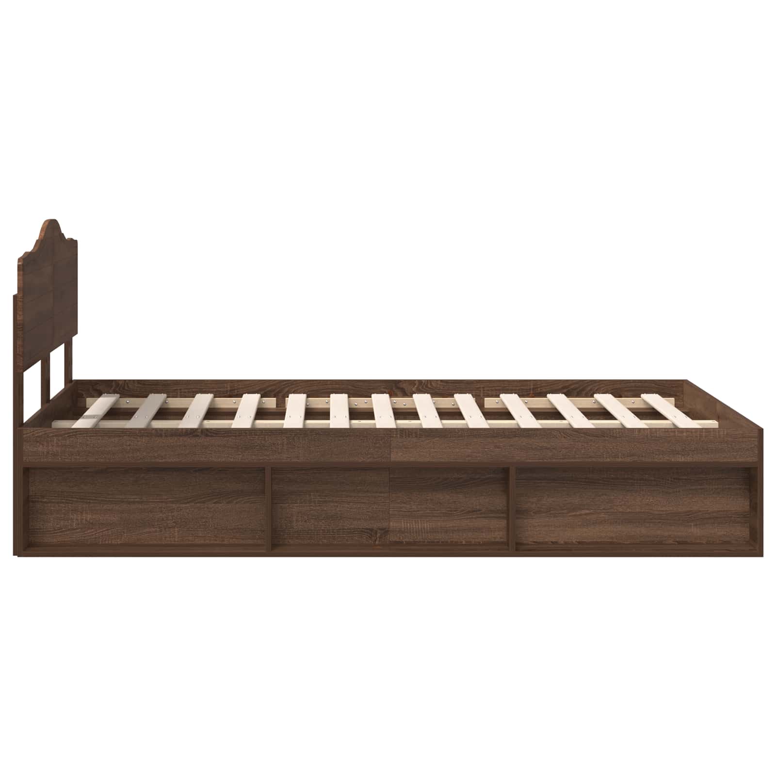 Cadre de lit chêne brun 120 x 200 cm en bois de pin massif - 8