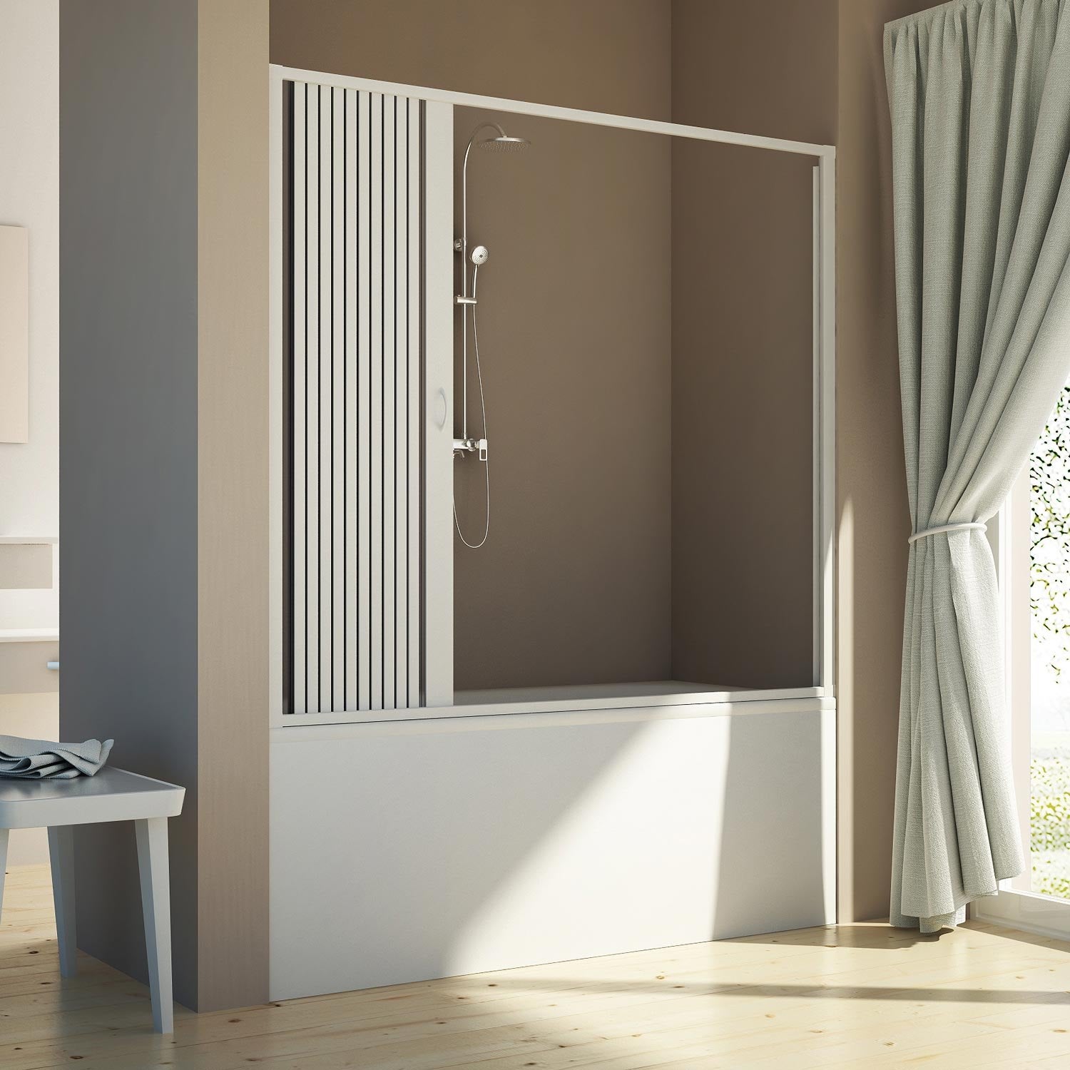 CABINE DE DOUCHE PAROI DE DOUCHE PVC 3 PAROIS OUVERTURE CENTRALE 2