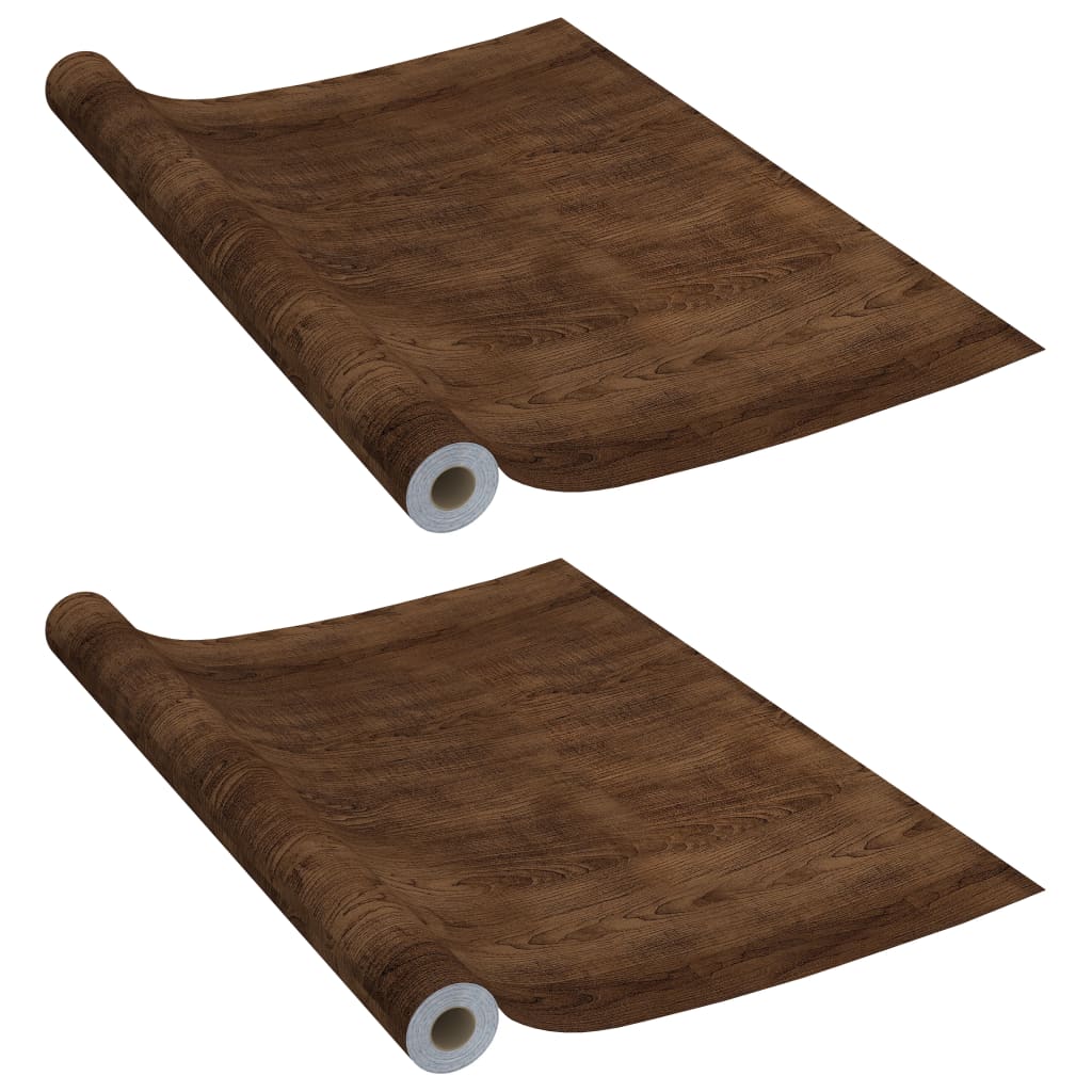 Films adhésifs pour meubles 2 pcs PVC chêne foncé 500x90 cm - COMFORTXL ...