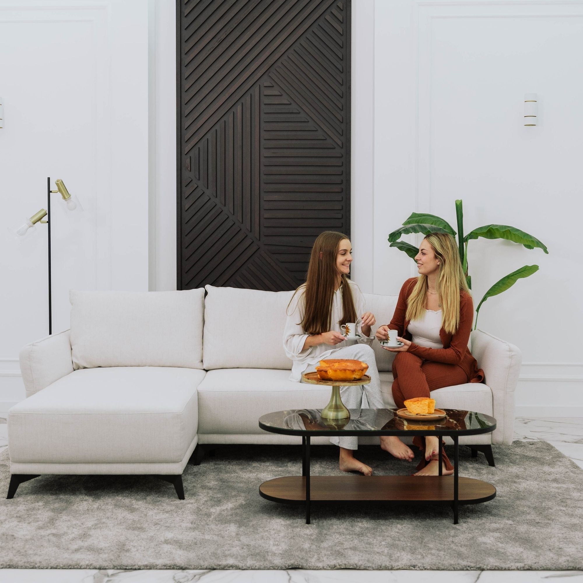 BUDWING Divano-Letto Chaise Longue Toby Beige Posti 260