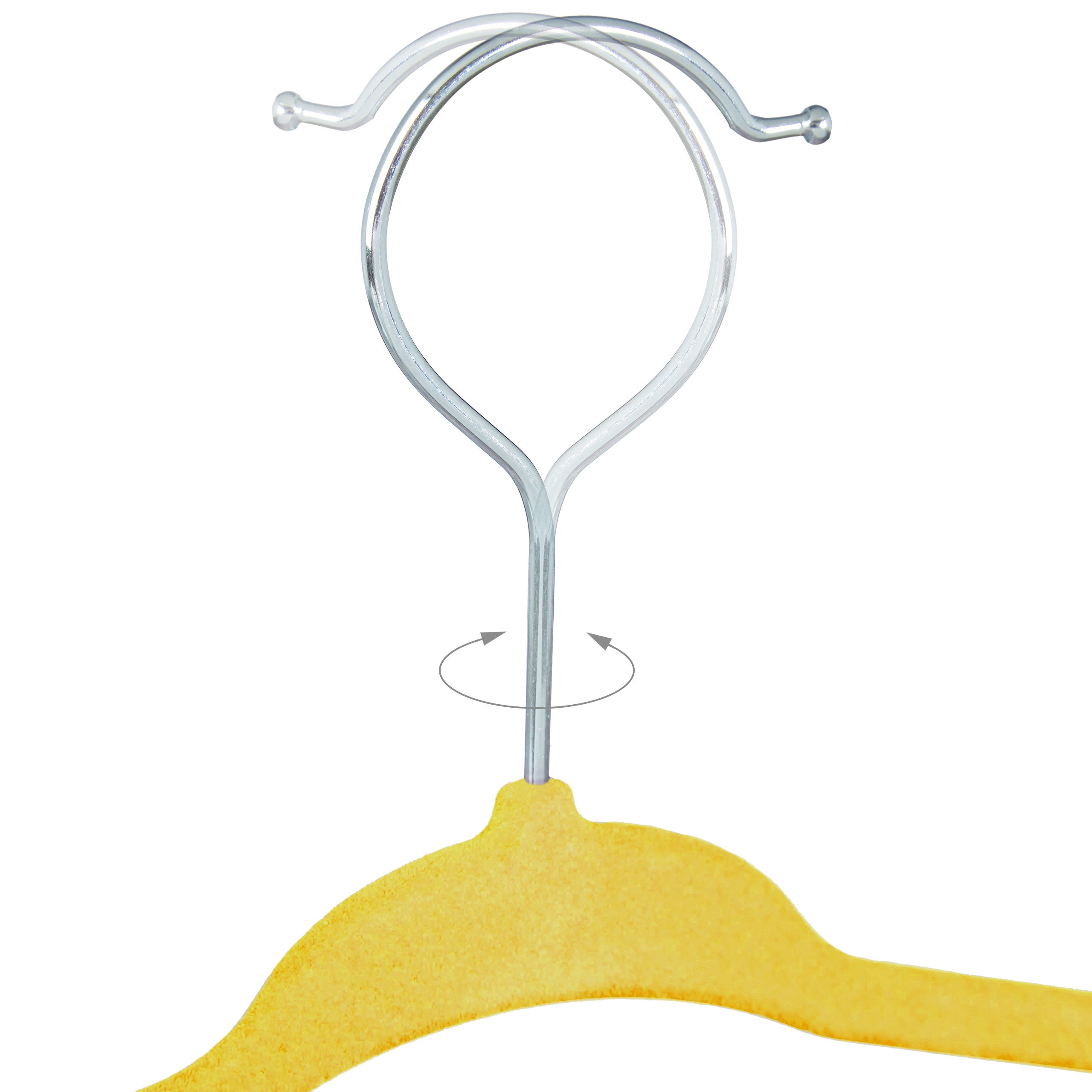 100 x Cintres enfants antidérapant vêtements bébé enfant velours, crochet 360°, jaune, 18 x 28 x 0,5 cm, Relaxdays - 6