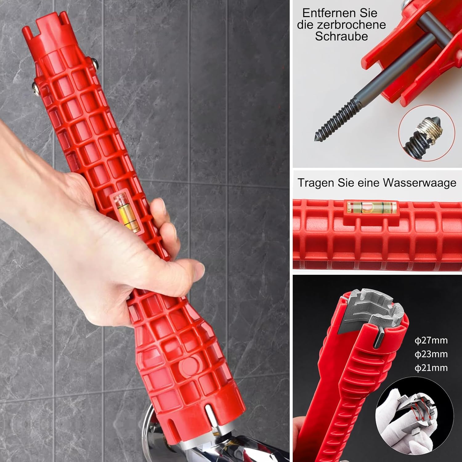 Outil de Clé de Robinet 14 en 1, Cle pour Robinet Evier, Installateur de Clé d'évier, pour Cuisine Salle De Bain pour Cuvette De Toilettes Cuisine Plo - 4