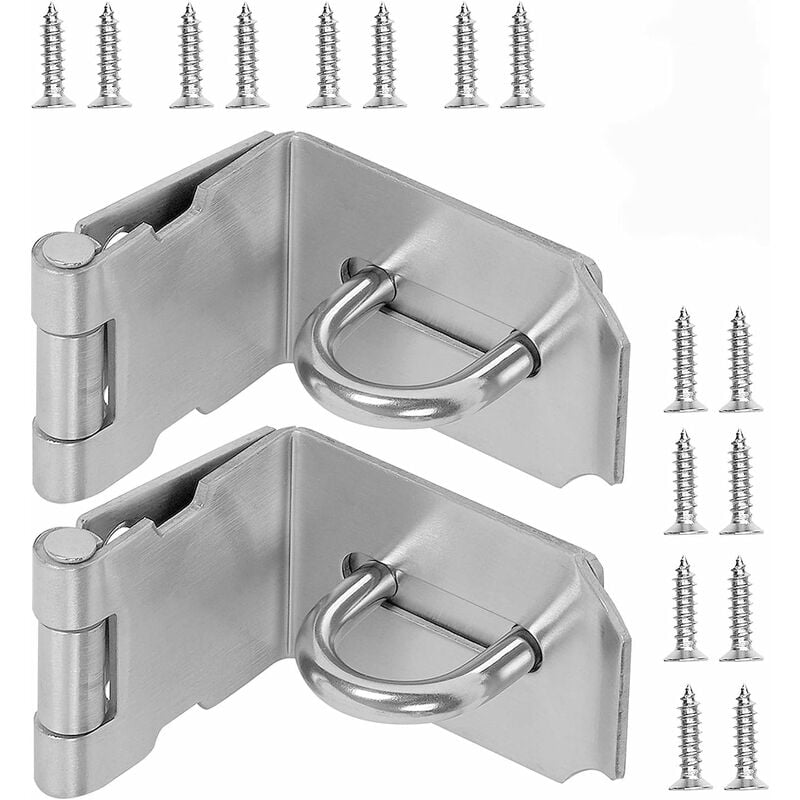 4 Inch 90 Degree Padlock Hasp,Stainless Steel Security Door Clasp Hasp ...